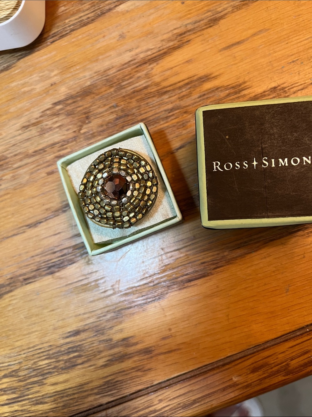 Ross-Simons Gold and Brown Beaded Ring